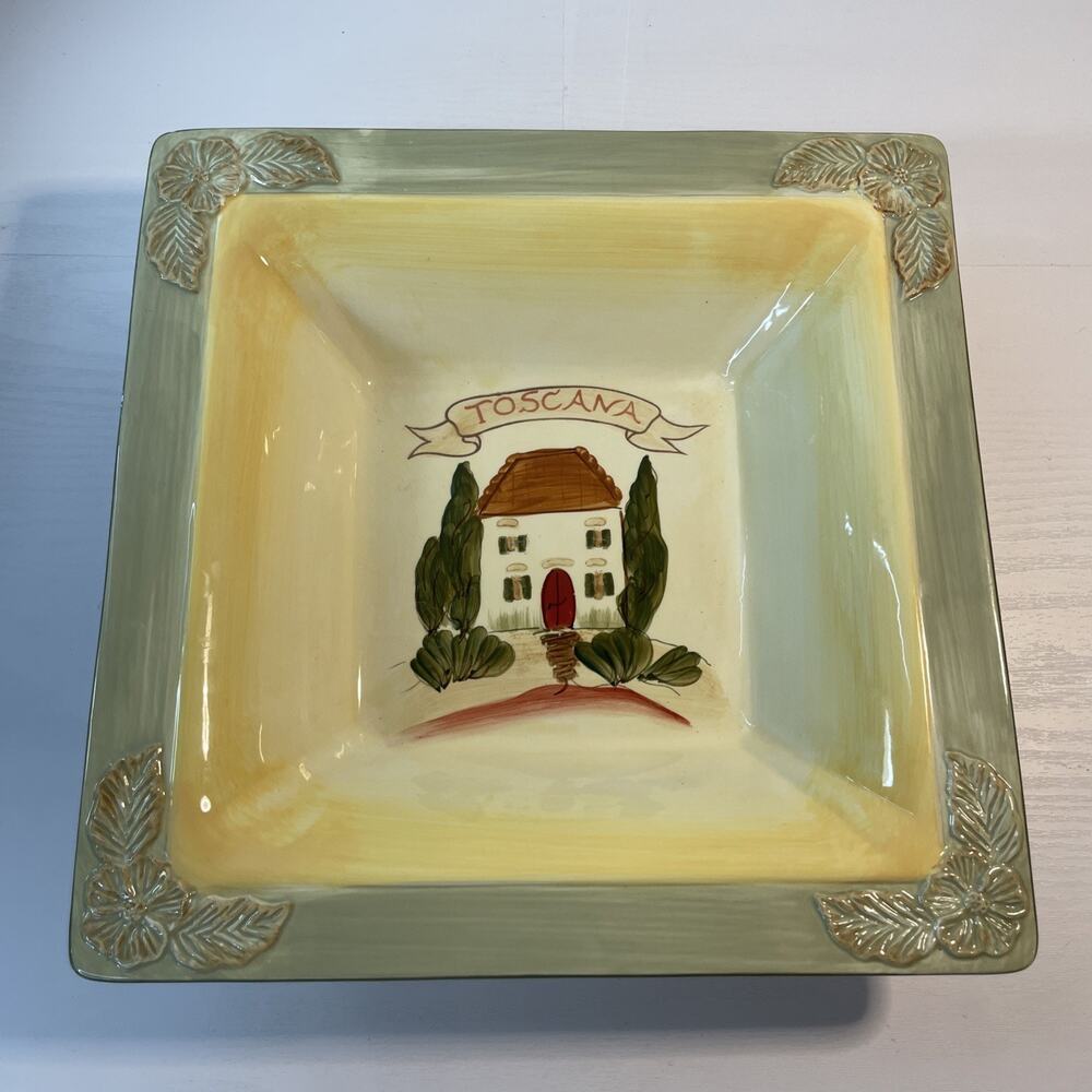 Vintage Certified International Toscana 12" Square Serving Bowl Pamela Gladding